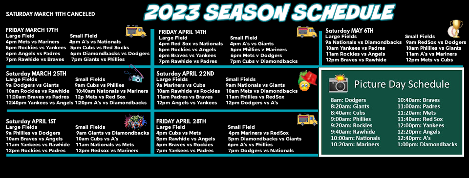 2023 Game Times Schedule